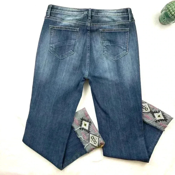 Driftwood Colette Stretch Denim Embroider Cuff Crop Straight Leg Jean Size 30 - Picture 8 of 16